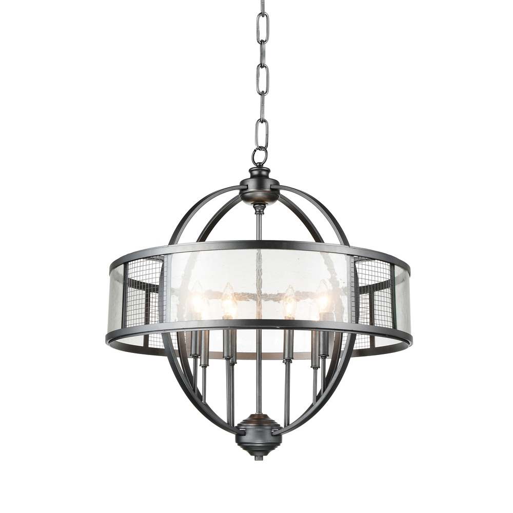 Quinn 8 Light Up Chandelier With Gray Finish