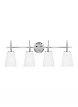 Generation Lighting 4440404-05 - Driscoll contemporary 4-light indoor dimmable bath vanity wall sconce in chrome silver finish with c