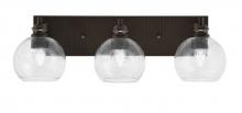 Toltec Company 1163-ES-4100 - Edge 3 Light Bath Bar, Espresso Finish, 5.75" Clear Bubble Glass