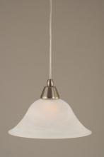 Toltec Company 22-BN-510 - One Light Brushed Nickel White Alabaster Glass Down Mini Pendant