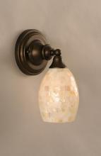 Toltec Company 40-BRZ-406 - One Light Bronze Seashell Glass Wall Light