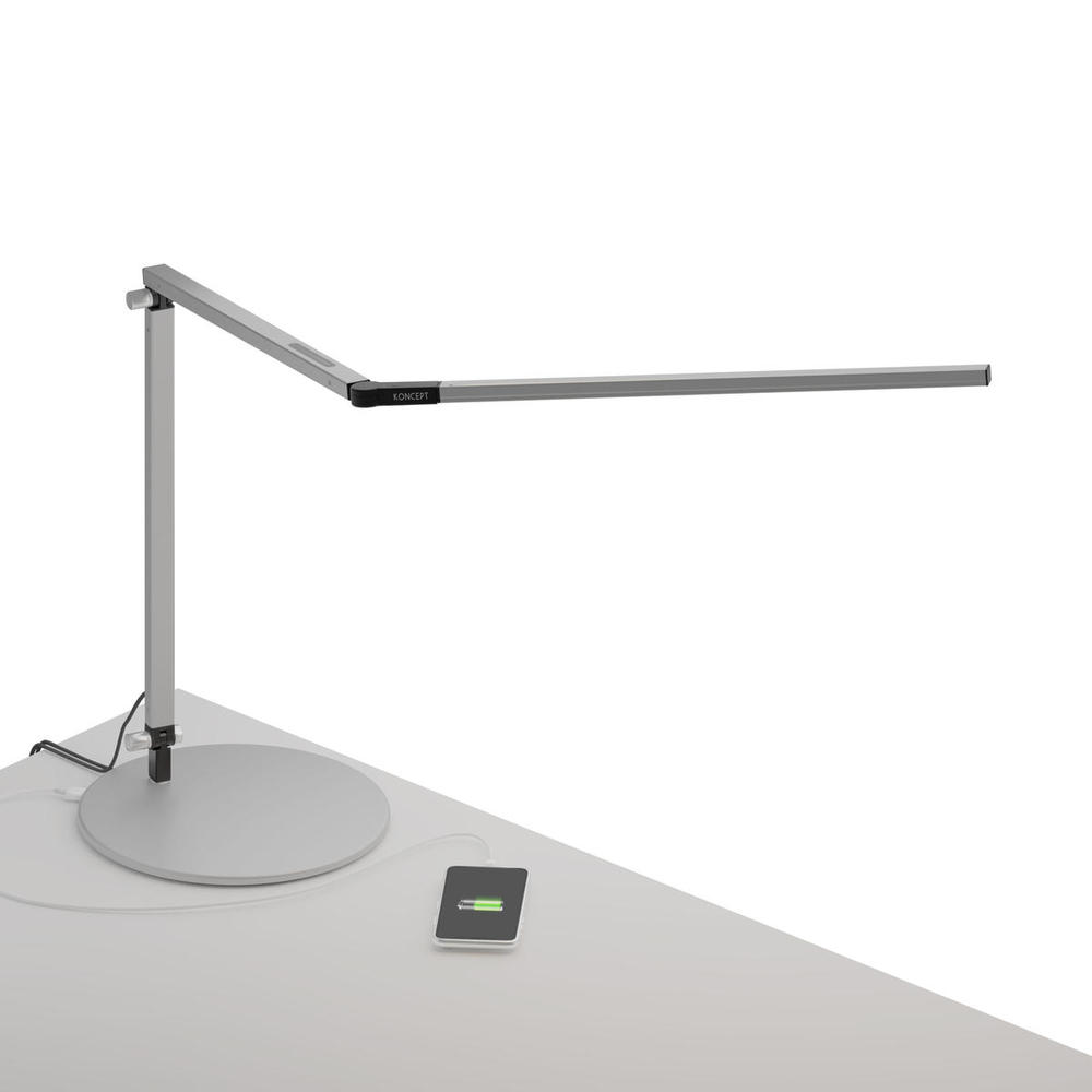 Z-bar Desk Lamp with USB base (Cool Light, Silver)