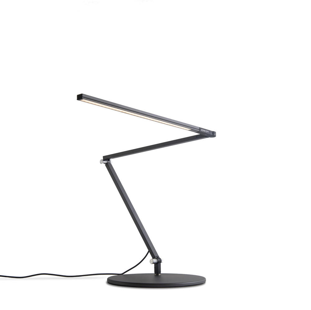 Z-Bar slim Desk Lamp with base (Warm Light; Metallic Black)
