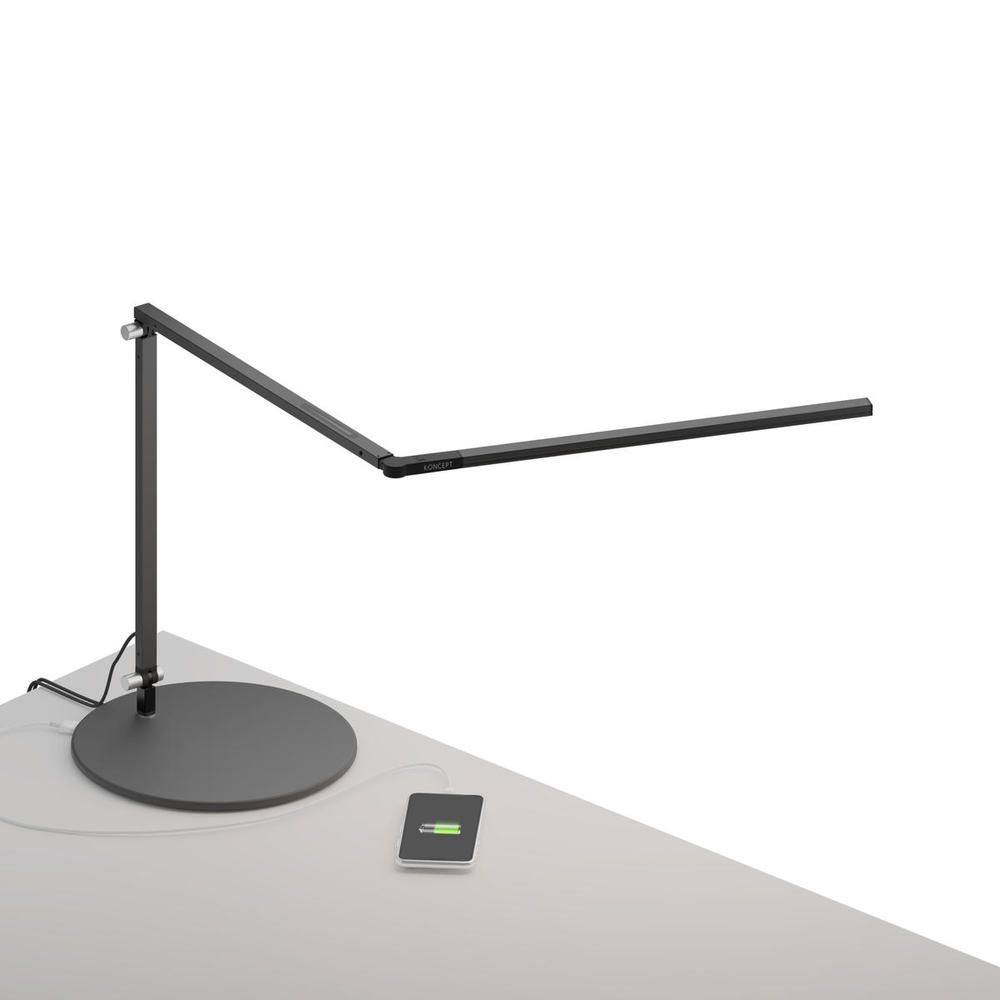 Z-Bar slim Desk Lamp with USB base (Cool Light; Metallic Black)