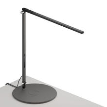 Koncept Inc AR1000-WD-MBK-QCB - Z-Bar Solo Desk Lamp with wireless charging Qi base (Warm Light; Metallic Black)