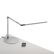 Koncept Inc AR3200-WD-SIL-USB - Z-Bar slim Desk Lamp with USB base (Warm Light; Silver)