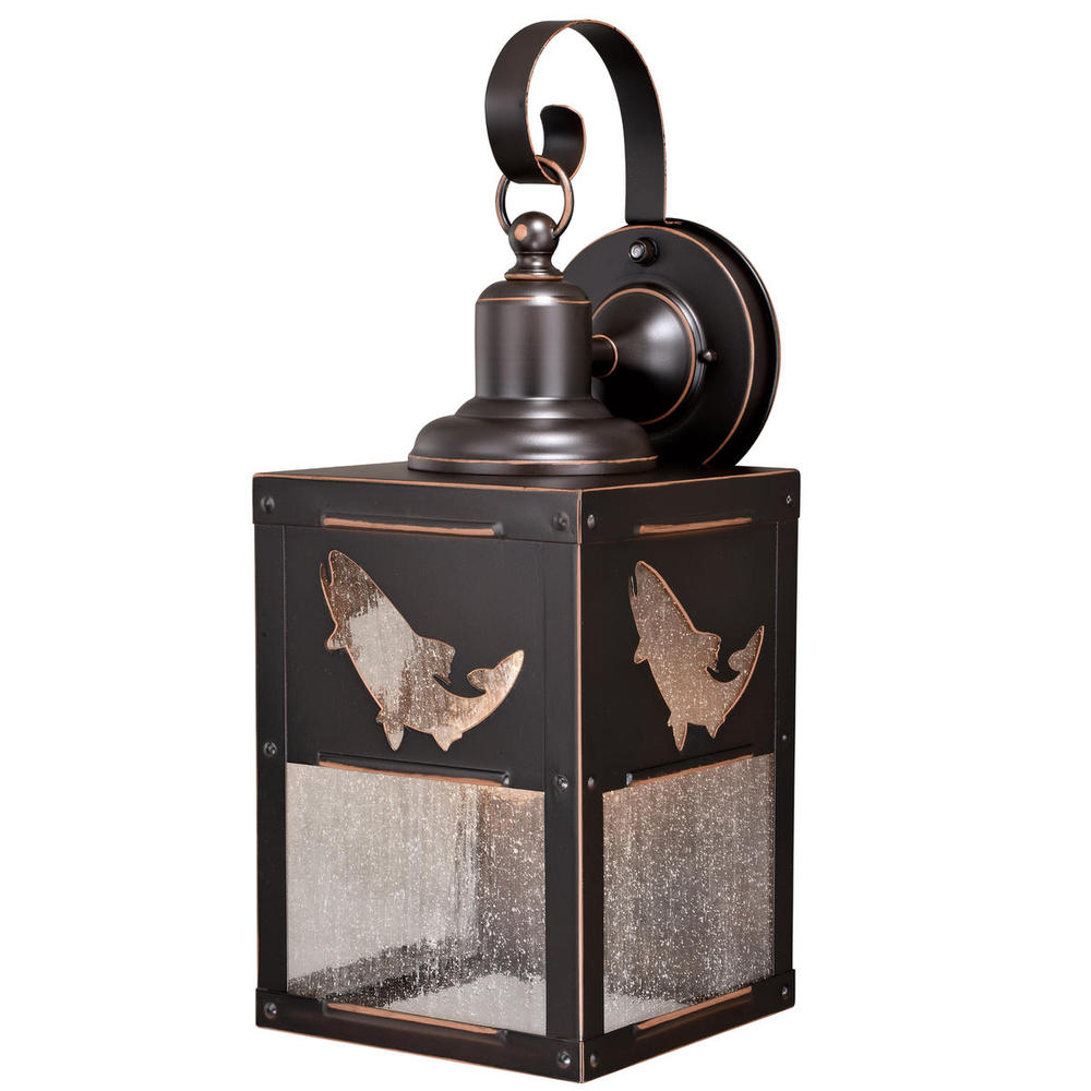 Missoula 8-in Fish Outdoor Wall Light Burnished Bronze