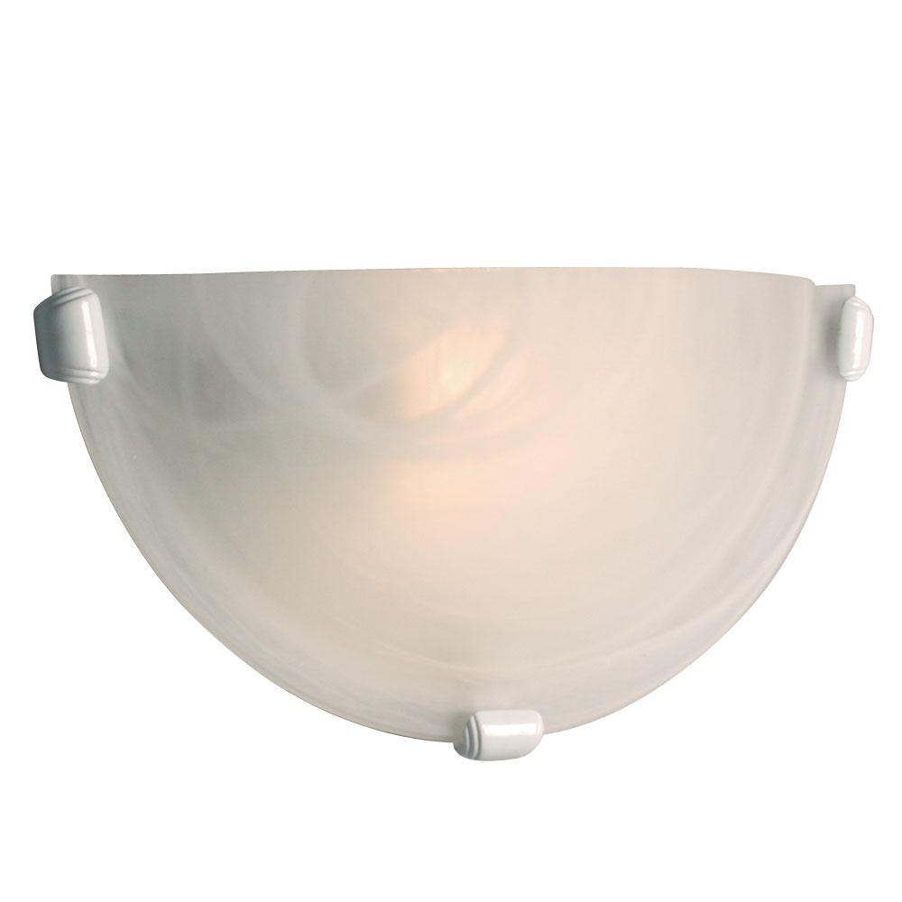 LED Wall Sconce - in White finish with Marbled Glass