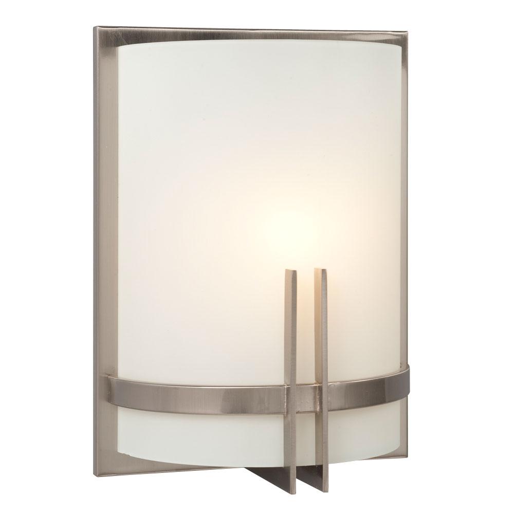 LED Wall Sconce - in Brushed Nickel finish with Frosted White Glass