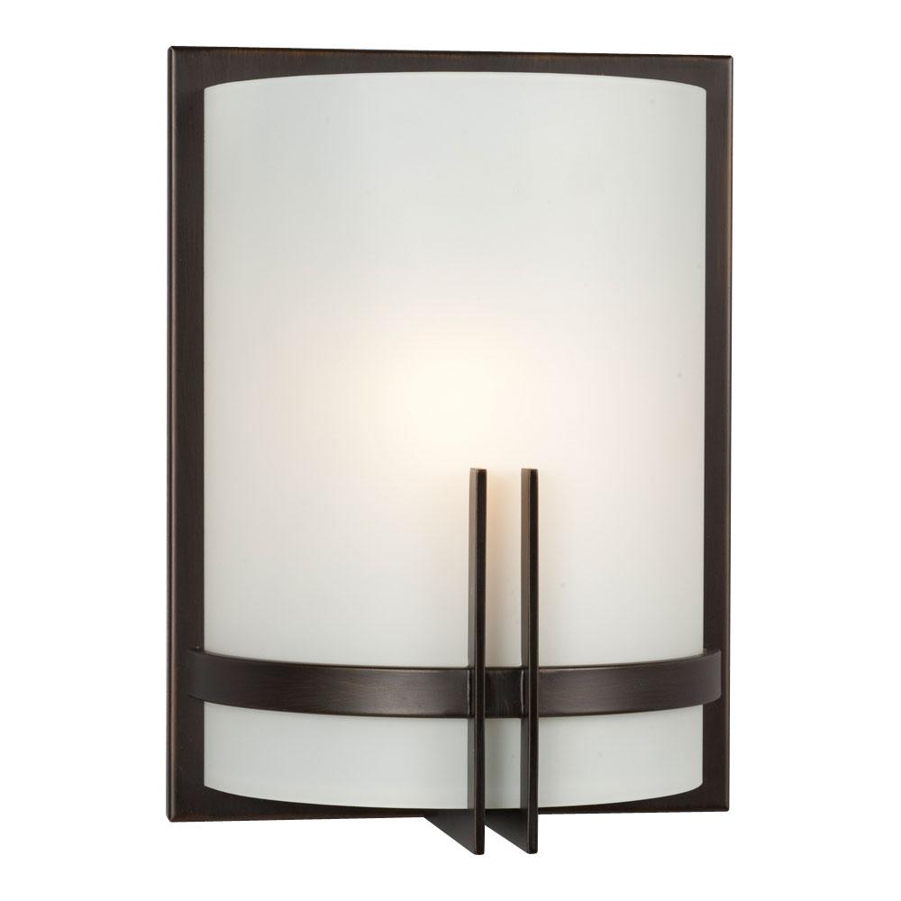 LED Wall Sconce - in Oil Rubbed Bronze finish with Frosted White Glass