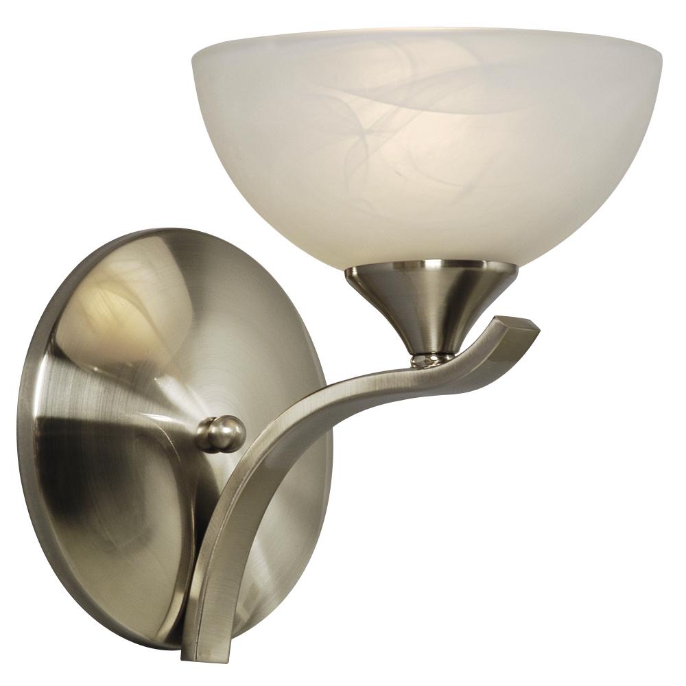 Single Wall Bracket - Brushed Nickel with Marbled Glass