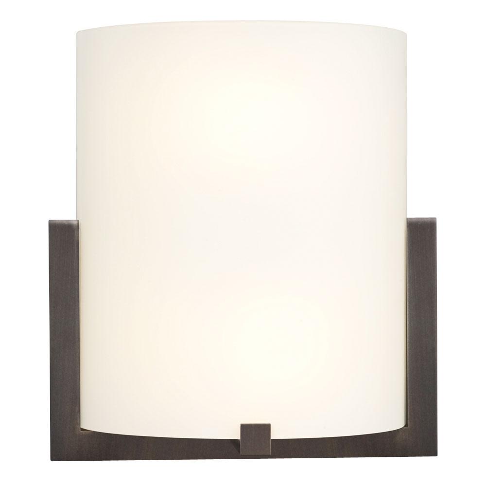 Wall Sconce - in Oil Rubbed Bronze with Frosted White Glass