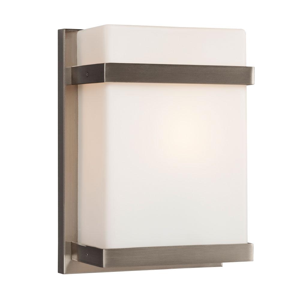 Wall Sconce - in Brushed Nickel finish with Satin White Glass (Suitable for Indoor Use Only)