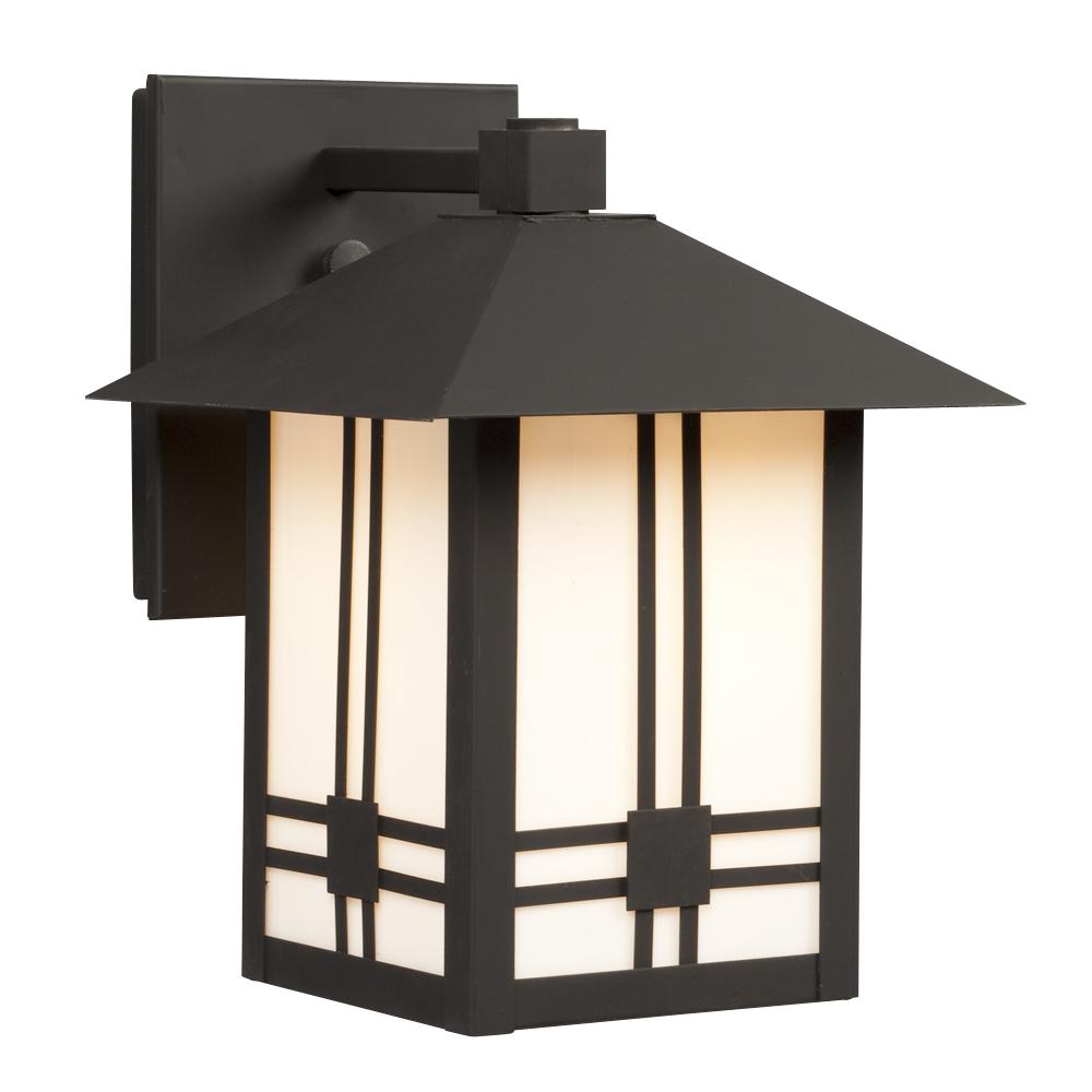 Outdoor Lantern - Black with White Glass