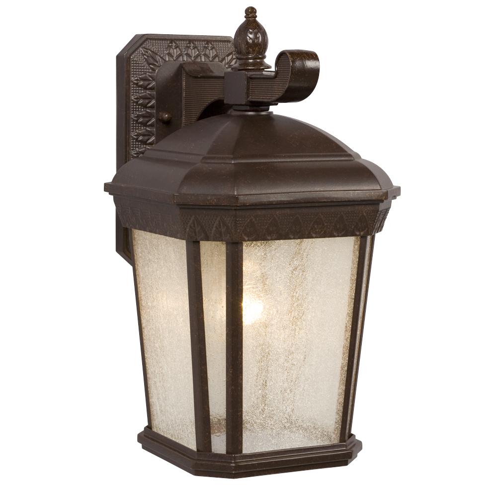 1-Light Outdoor Wall Mount Lantern - Bronze with Clear Seeded Glass