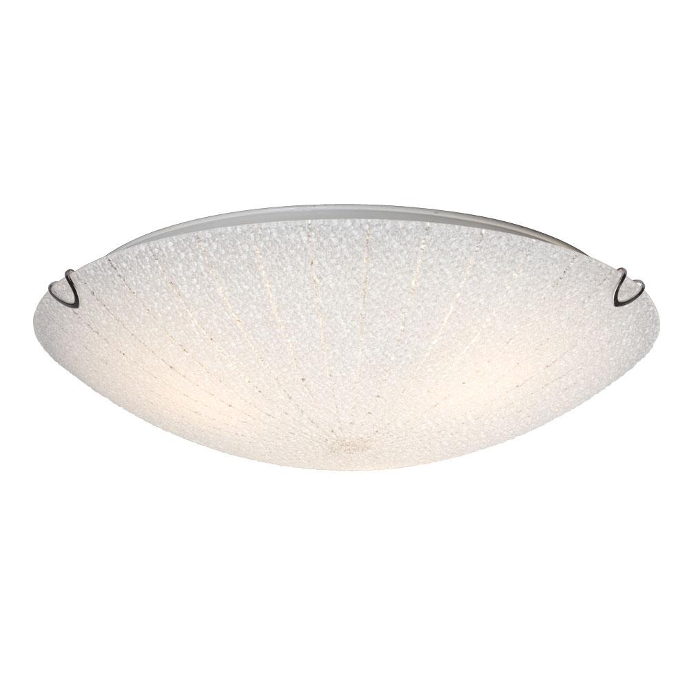 Flush Mount Ceiling Light - in Polished Chrome finish with White Patterned Sugar Glass (3L)