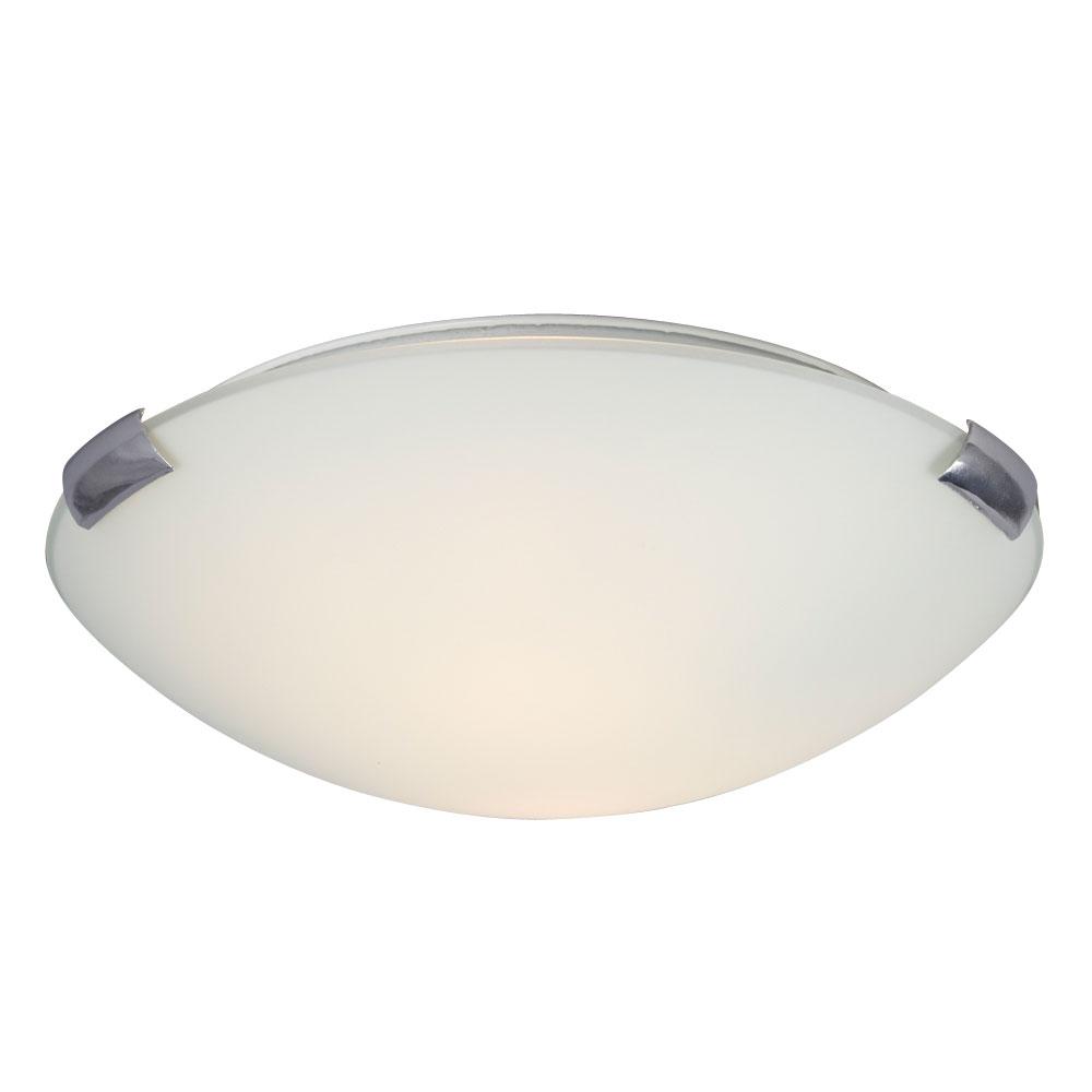 LED Flush Mount Ceiling Light - in Polished Chrome finish with White Glass