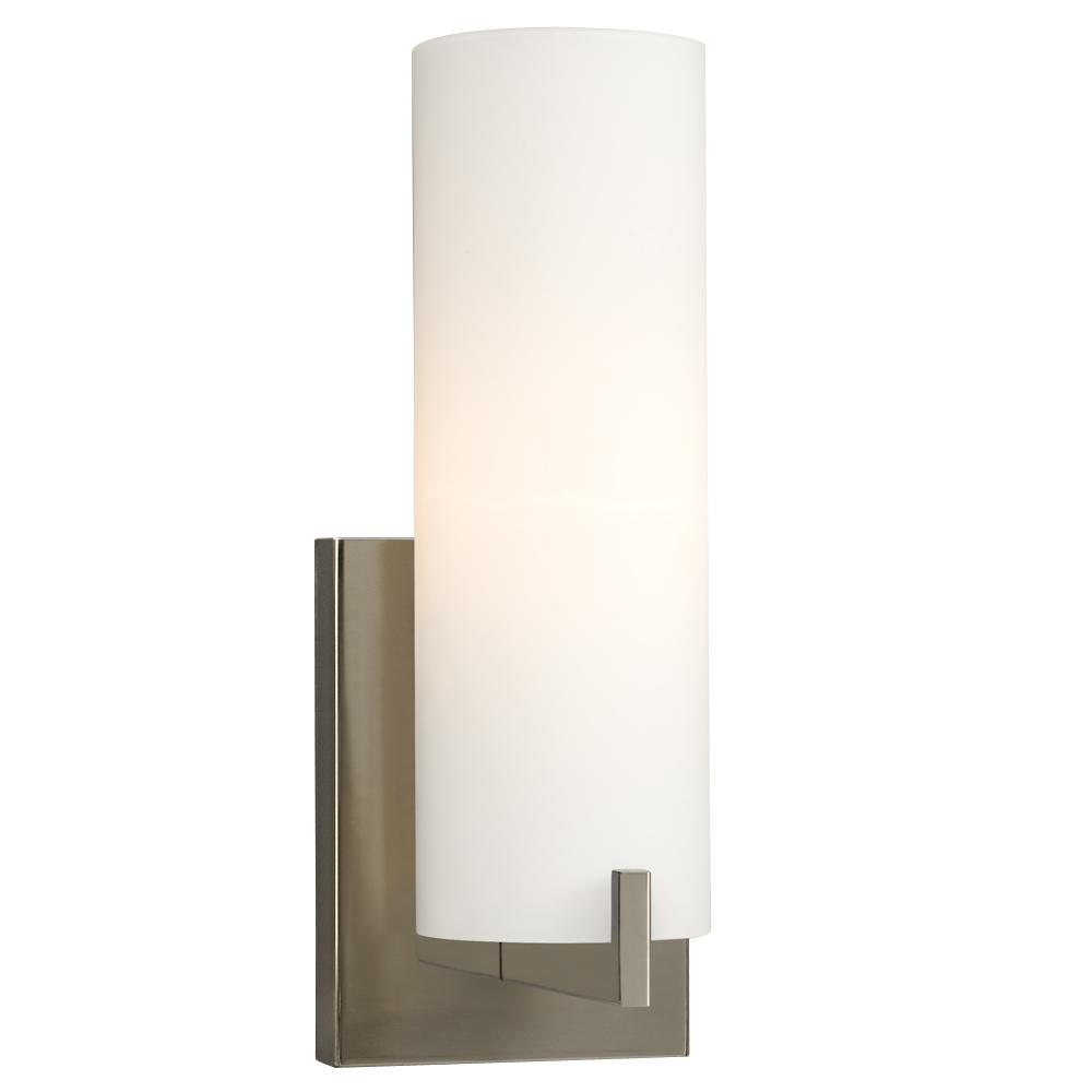 1 Light Vanity - in Brushed Nickel with Satin White Glass