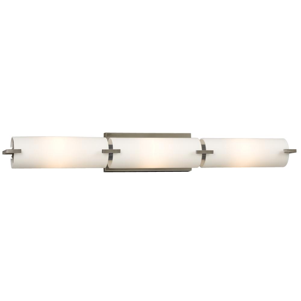 3 Light Vanity - in Brushed Nickel with Satin White Glass