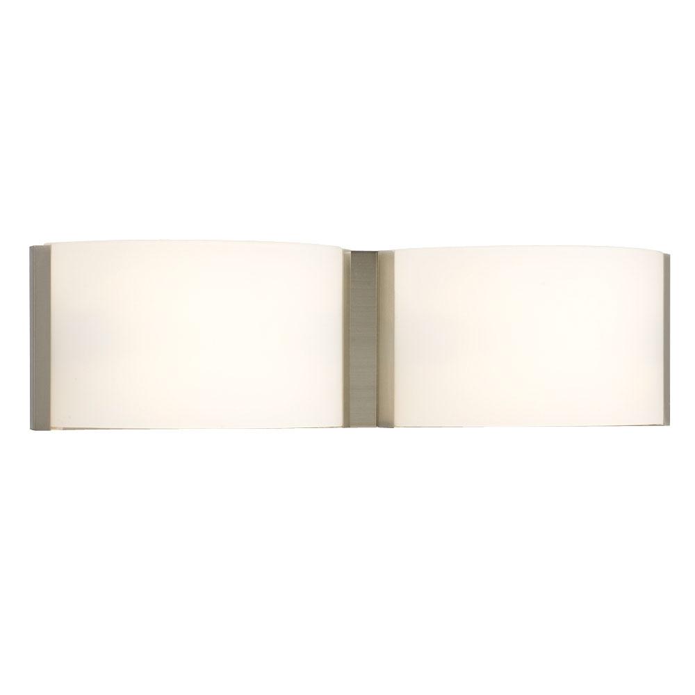 LED 2-Light Bath & Vanity Light - in Brushed Nickel finish with Satin White Glass