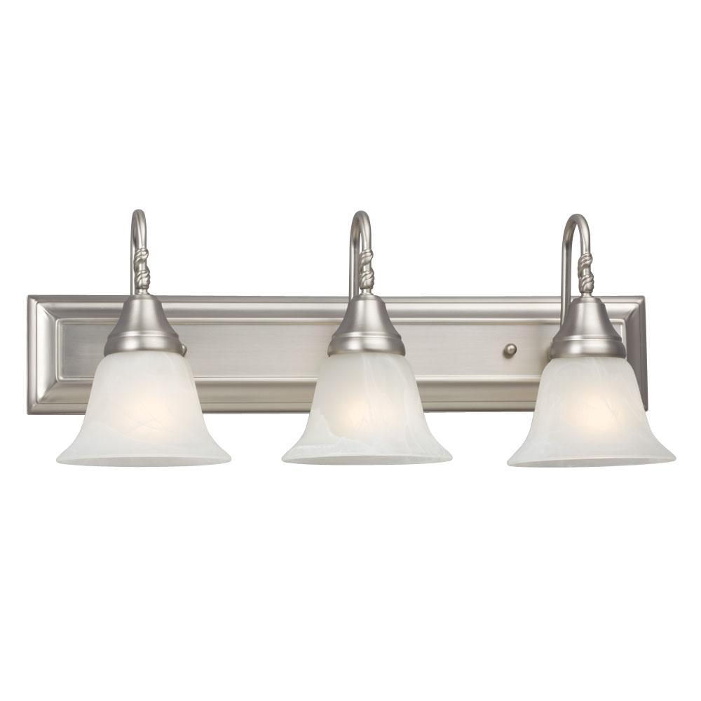 3-Light Bath & Vanity Light - in Pewter finish with Marbled Glass