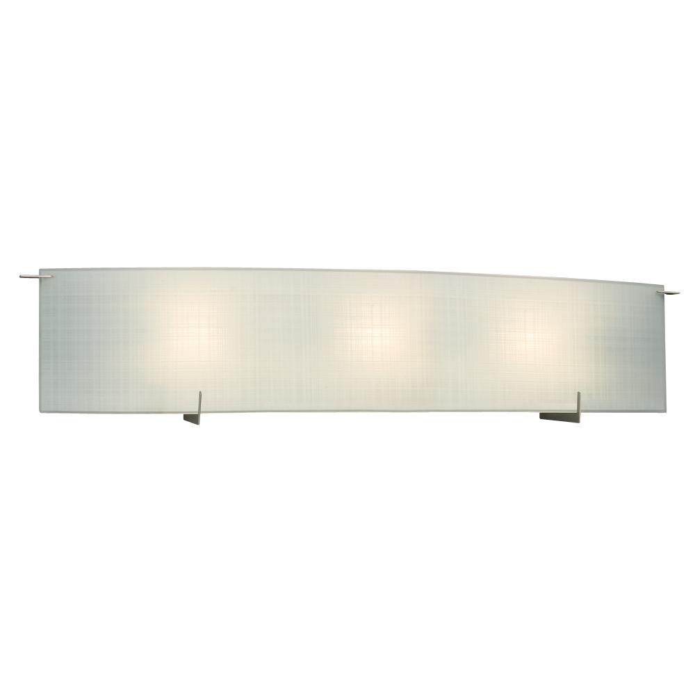 Three Light Vanity - Pewter w/ Frosted Linen Glass