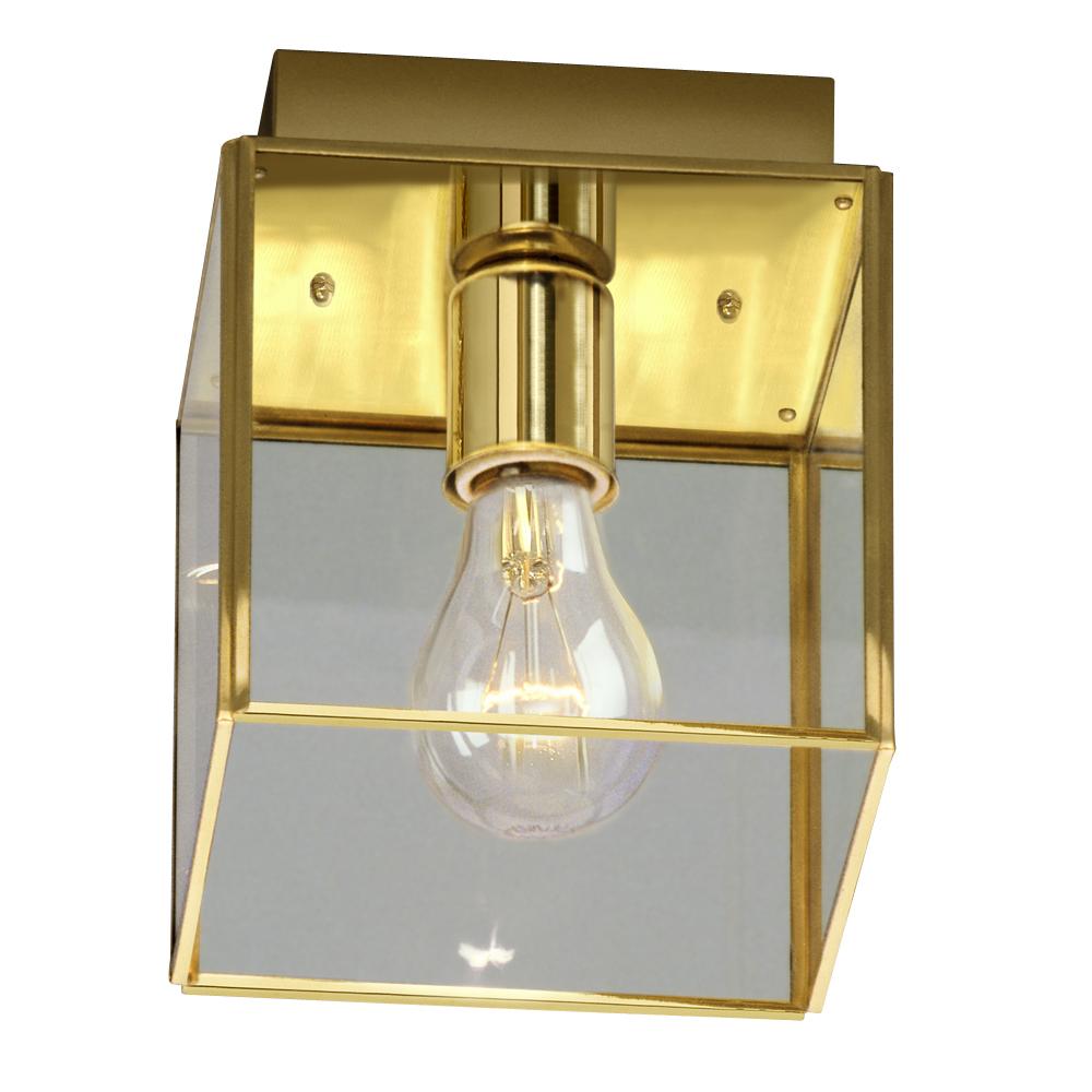 Flush Mount - Polished Brass w/ Clear Glass