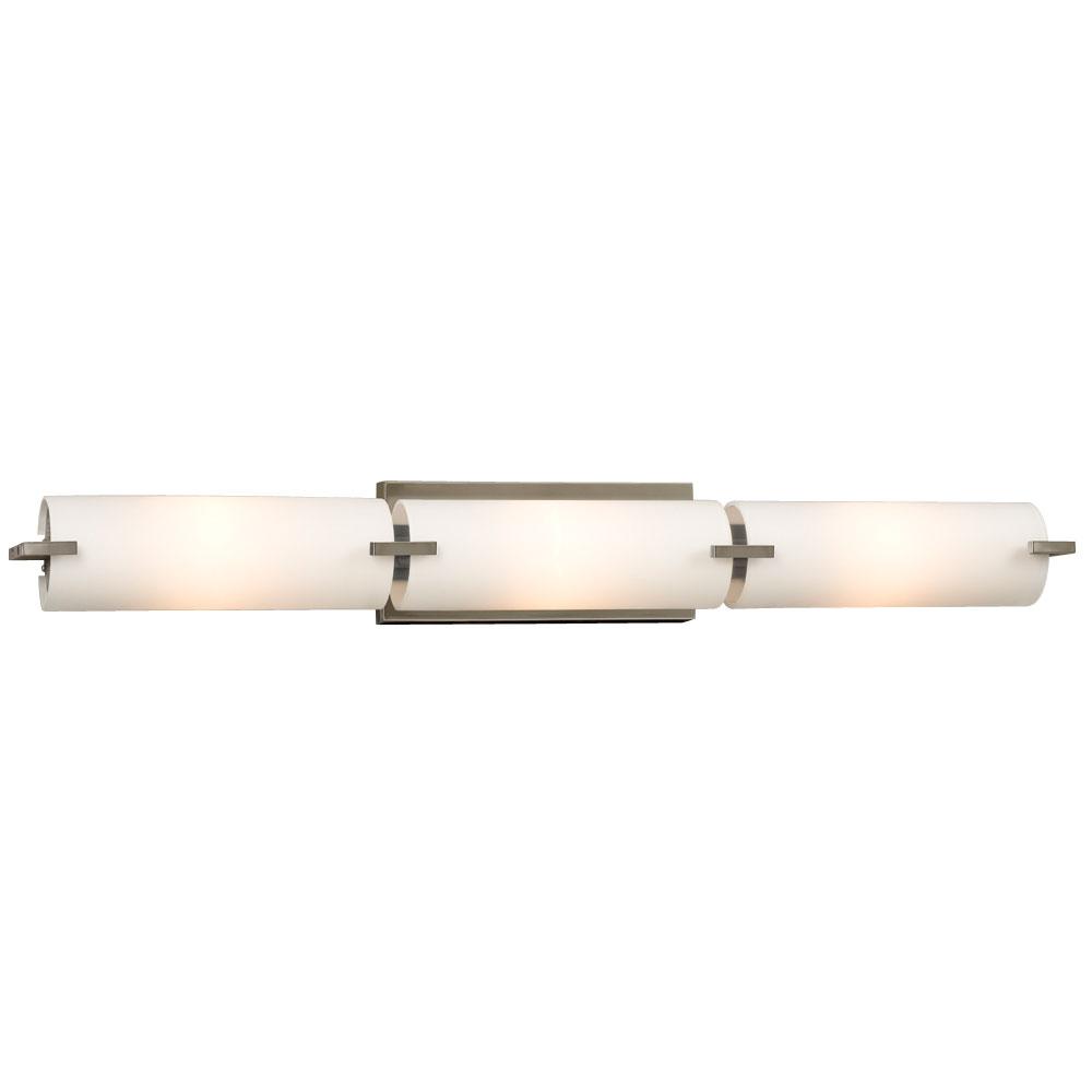 63-Light Bath & Vanity Light - in Brushed Nickel finish with Satin White Glass