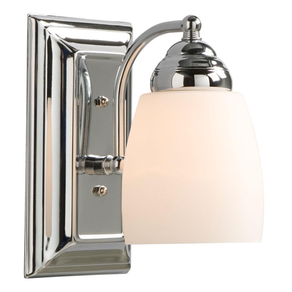 1-Light Bath & Vanity Light - in Polished Chrome finish with Satin White Glass