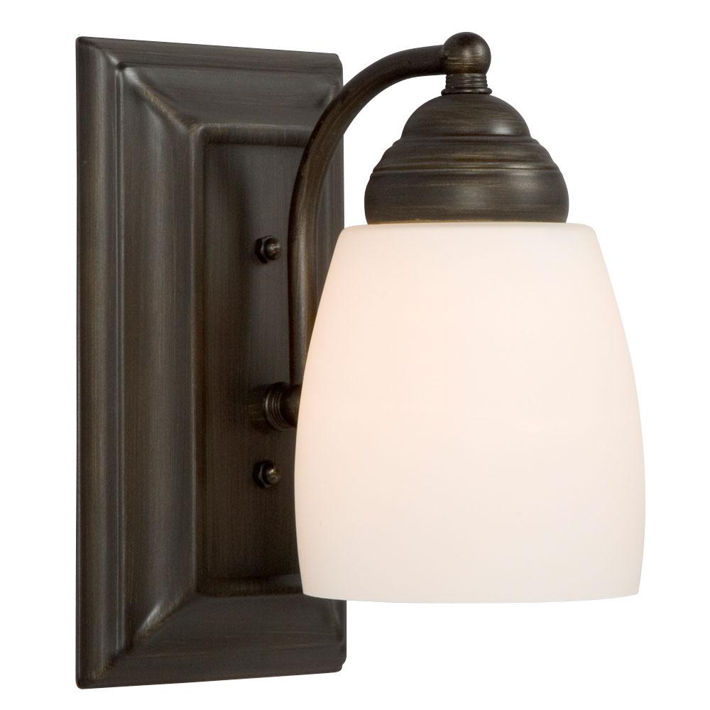 1-Light Bath & Vanity Light - in Oil Rubbed Bronze finish with Satin White Glass