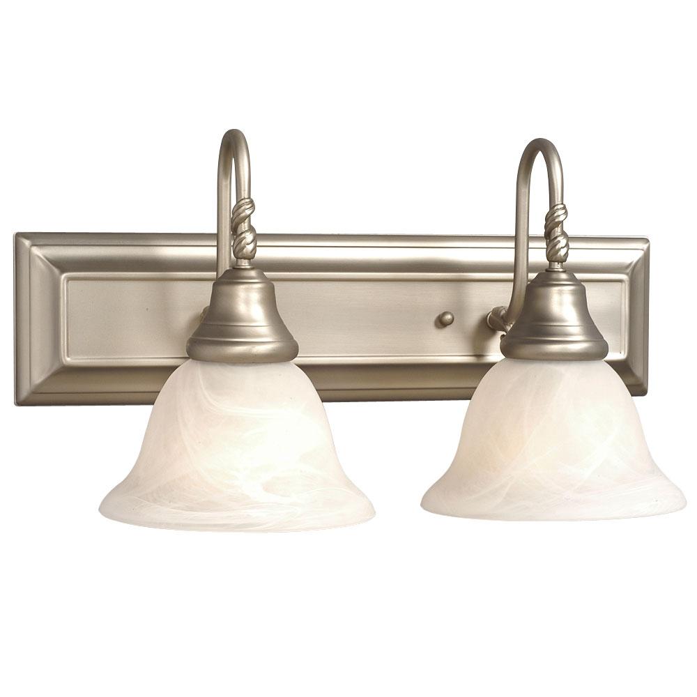 2-Light Bath & Vanity Light - in Pewter finish with Marbled Glass