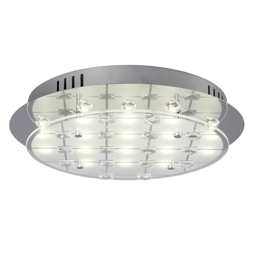 LED Flush Mount Ceiling Light - in Polished Chrome finish (dimmable, 3000K)