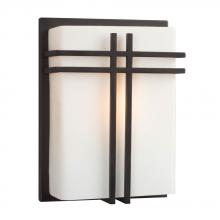 Galaxy Lighting 215640BZ-118EB - Wall Sconce - in Bronze finish with Satin White Glass (Suitable for Indoor or Outdoor Use)