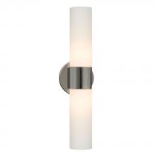 Galaxy Lighting ES244023CH/WH - 2 -Light Wall Sconce - in Polished Chrome finish with White Cylinder Glass