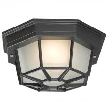 Galaxy Lighting 301401 BLK - Outdoor Cast Aluminum Ceiling Fixture - Black w/ Frosted Glass