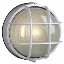 Galaxy Lighting L305012WH007A2 - LED Outdoor Cast Aluminum Marine Light with Guard - in White finish with Frosted Glass (Wall or Ceil