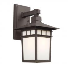 Galaxy Lighting 321960BZ - Outdoor Wall Mount Lantern - in Bronze finish with White Art Glass