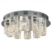 Galaxy Lighting 612250CH - 10-Light Flush Mount in Polished Chrome with Clear Crystal Shades