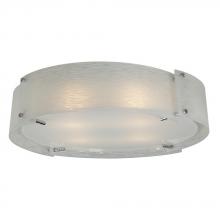 Galaxy Lighting 615044CH - 4-Light Flush Mount in Polished Chrome with Frosted Textured Glass Shade