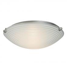 Galaxy Lighting 615293CH-213NPF - Flush Mount Ceiling Light- in Polished Chrome finish with Striped Patterned Satin White Glass