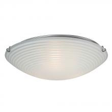 Galaxy Lighting 615294CH-218EB - Flush Mount Ceiling Light- in Polished Chrome finish with Striped Patterned Satin White Glass
