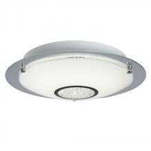 Galaxy Lighting 619484CH - Flush Mount Ceiling Light - in Polished Chrome finish with White Glass & Clear Crystal Accents (3L)