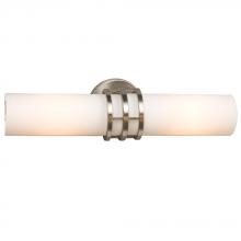 Galaxy Lighting ES701322BN - 2-Light Bath & Vanity Light - in Brushed Nickel finish with Frosted White Glass