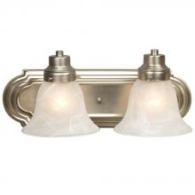 Galaxy Lighting 702606BN - Two Light Vanity - Brushed Nickel with Marbled Glass