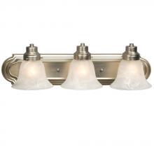 Galaxy Lighting 703606BN - Three Light Vanity - Brushed Nickel with Marbled Glass