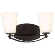 Galaxy Lighting 711472ORB - Two Light Vanity - Oil Rubbed Bronze w/ Satin White Glass