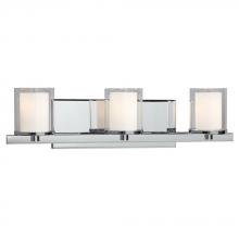 Galaxy Lighting 718778CH - 3-Light Vanity in Polished Chrome with Satin White Inner Glass & Clear Outer Glass