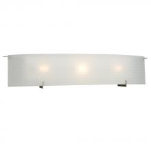 Galaxy Lighting 790508PTR - Three Light Vanity - Pewter w/Frosted Checkered Glass with Med. Base