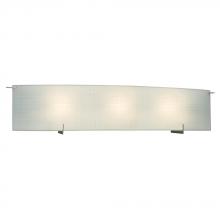 Galaxy Lighting 790518PTR - Three Light Vanity - Pewter w/ Frosted Linen Glass with Med. Base