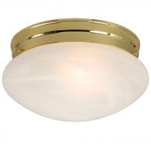Galaxy Lighting L810310PB010A1 - LED Utility Flush Mount Ceiling Light - in Polished Brass finish with Marbled Glass